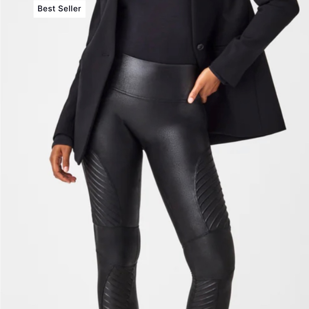 NWOT Spanx Faux Leather Moto Leggings